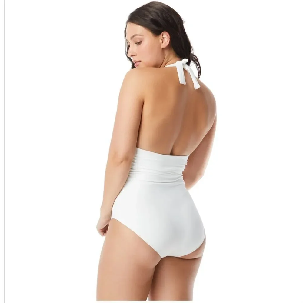 NWT- Contours by Coco Reef Brilliance Halter Bra Sized One Piece Swimsuit - Picture 5 of 15